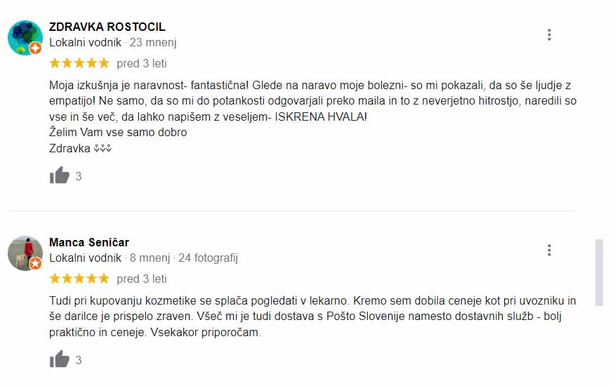 Mnenje oseb: Zdravka & Manca o moji lekarni